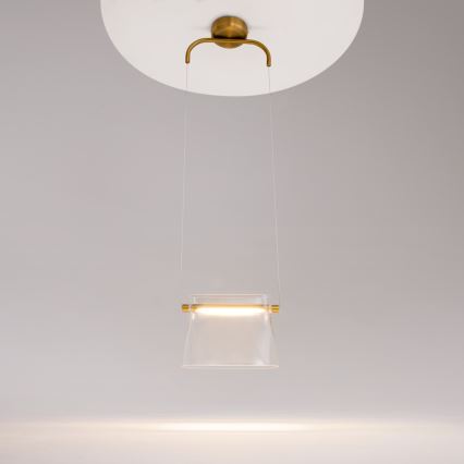 Maytoni MOD170PL-L8BS3K - LED ljuskrona med textilsladd CABARET LED/8W/230V guld