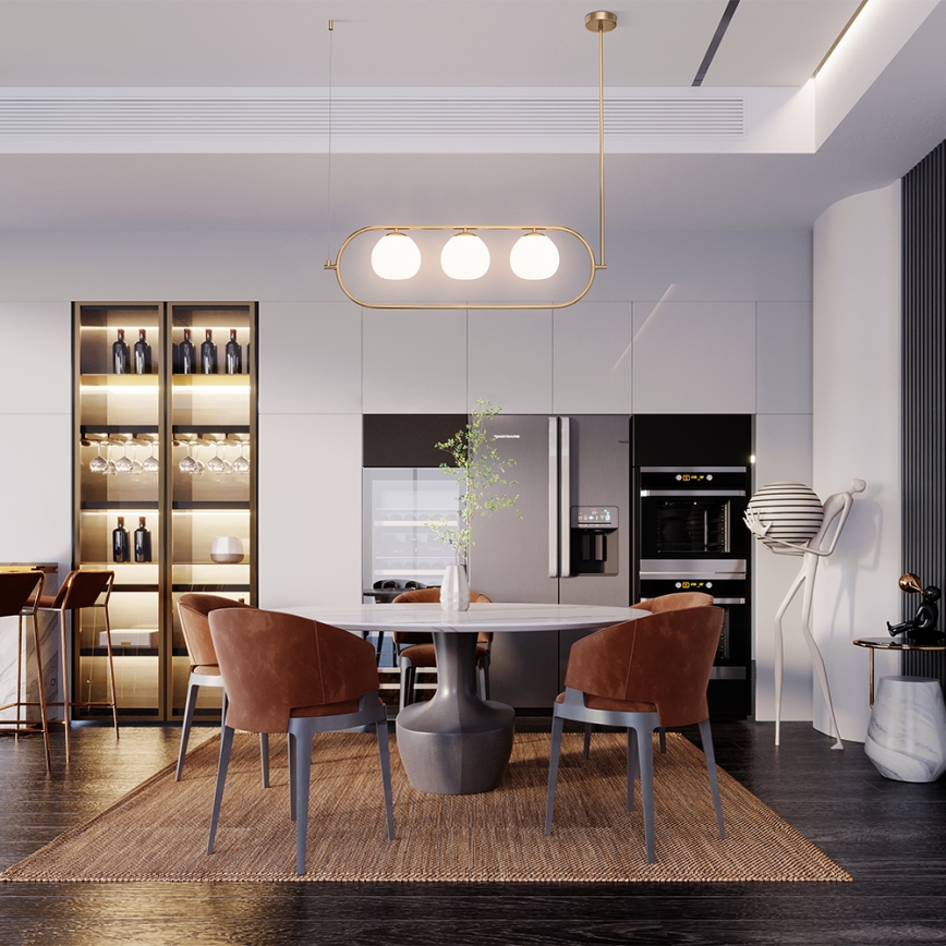 Maytoni MOD221PL-03BS - Pendelkrona ERICH 3xE14/40W/230V koppar