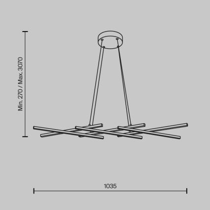 Maytoni MOD244PL-L50BSK - HALO LED-ljuskrona på vajer LED/40W/230V, guld