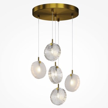 Maytoni MOD254PL-05BS - Ljuskrona med textilsladd FROZEN 5xG4/28W/230V mässing