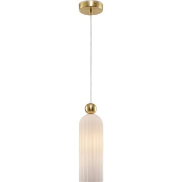 Maytoni MOD302PL-01W - Ljuskrona med textilsladd ANTIC 1xE14/40W/230V guld/vit