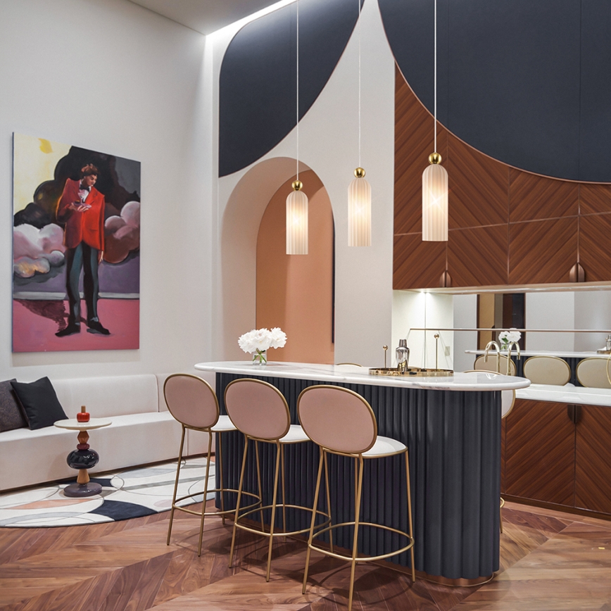 Maytoni MOD302PL-01W - Ljuskrona med textilsladd ANTIC 1xE14/40W/230V guld/vit