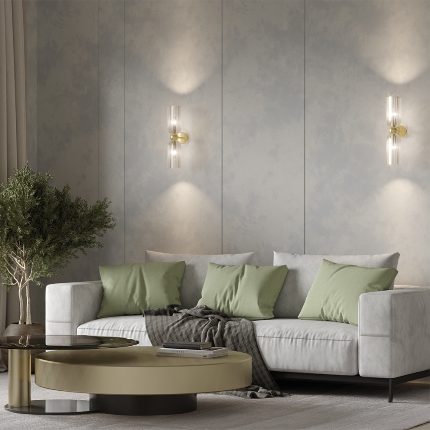 Maytoni MOD302WL-02CG - Vägglampa ANTIC 2xE14/40W/230V guld/beige