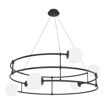 Maytoni MOD317PL-06B - Ljuskrona med textilsladd BALANCE 6xG9/40W/230V svart