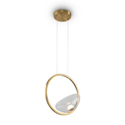 Maytoni MOD327PL-L5BS3K - LED ljuskrona med textilsladd LUNARE LED/5W/230V guld