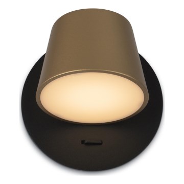 Maytoni MOD421WL-L6BBS3K - LED väggbelysning PIXEL 7W/230V 3000K guld/svart