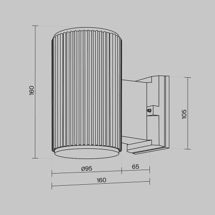 Maytoni O419WL-01W - Utomhus vägglampa RANDO 1xE27/60W/230V IP54 vit