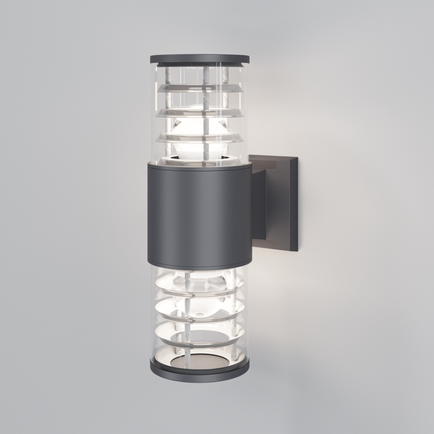 Maytoni O576WL-02GR - Vägglampa för utomhusbruk BRONX 2xE27/60W/230V IP54 antracit