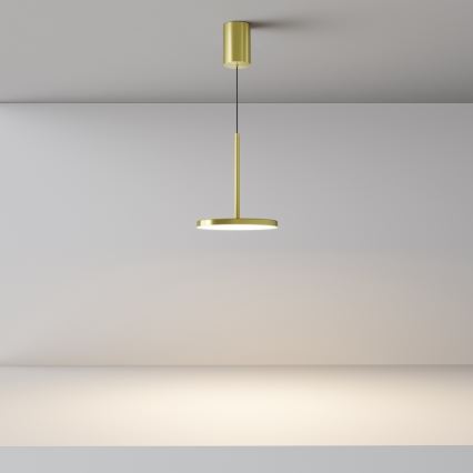 Maytoni P076PL-L12W3K-BS - LED ljuskrona med textilsladd PLATO LED/12W/230V 3000K guld