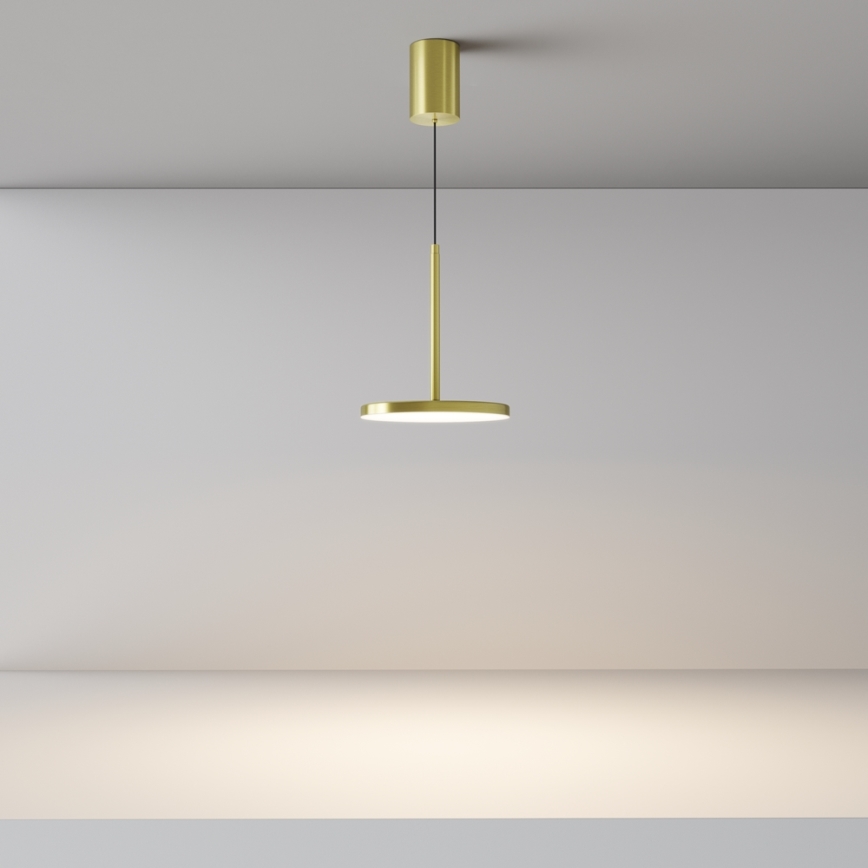 Maytoni P076PL-L12W3K-BS - LED ljuskrona med textilsladd PLATO LED/12W/230V 3000K guld