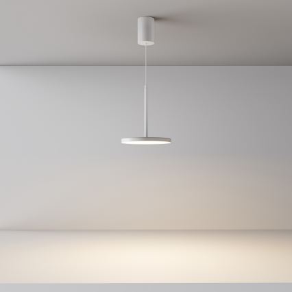 Maytoni P076PL-L12W3K-W - LED ljuskrona med textilsladd PLATO LED/12W/230V 3000K vit