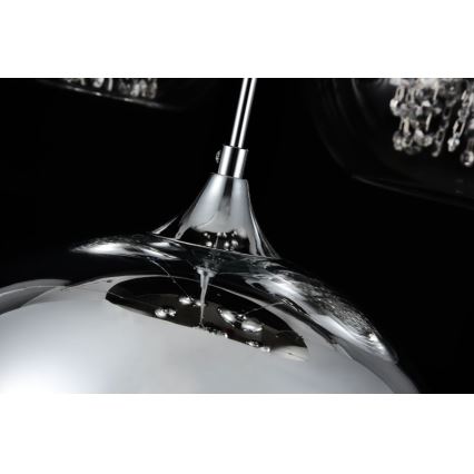 Maytoni P140-PL-170-5-N - Ljuskrona med textilsladd FERMI 5xE27/60W/230V skinande krom