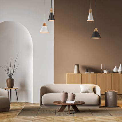 Maytoni P359-PL-140-C - Ljuskrona med textilsladd BICONES 1xE27/60W/230V diameter 14 cm grå/beige