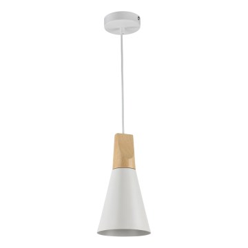 Maytoni P359-PL-140-W - Ljuskrona med textilsladd BICONES 1xE27/60W/230V diameter 14 cm vit/beige