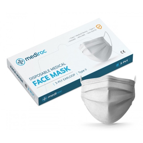Mediroc – Skyddsmask / Ansiktsmask MEDICAL 3 lager, BFE98%