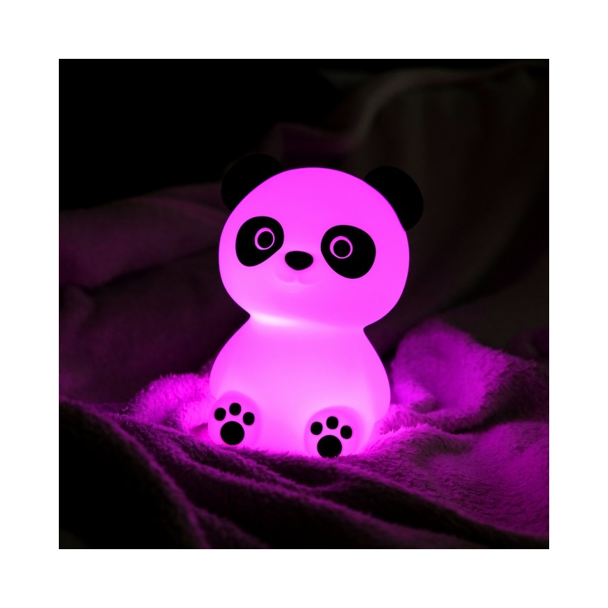 MegaLight - LED RGB Ljusreglerad uppladdningsbar barns beröring lampa PADDY PANDA LED/5V