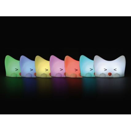 MegaLight - LED RGB Ljusreglerad uppladdningsbar barns beröring lampa CATTY CAT LED/5V