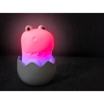 MegaLight - LED RGB Ljusreglerad uppladdningsbar barns beröring lampa DIGGY DINO LED/5V