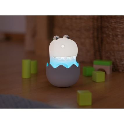 MegaLight - LED RGB Ljusreglerad uppladdningsbar barns beröring lampa DIGGY DINO LED/5V