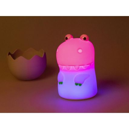MegaLight - LED RGB Ljusreglerad uppladdningsbar barns beröring lampa DIGGY DINO LED/5V