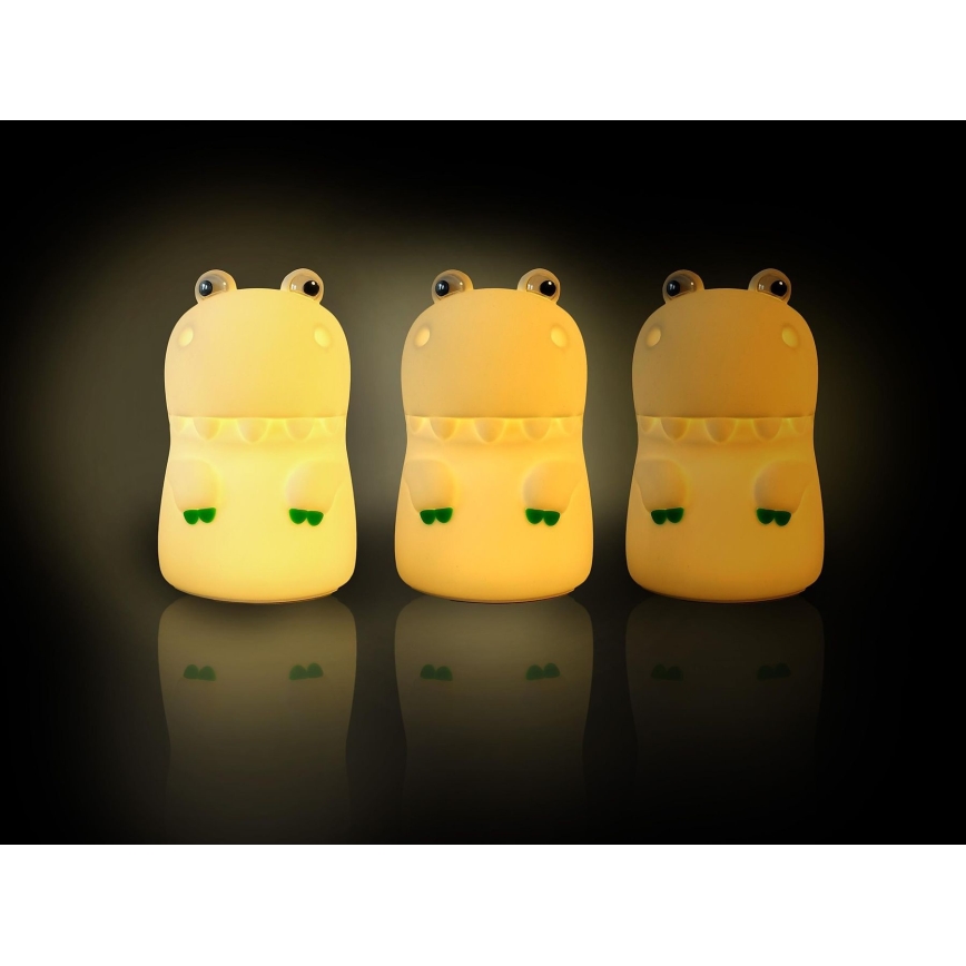 MegaLight - LED RGB Ljusreglerad uppladdningsbar barns beröring lampa DIGGY DINO LED/5V