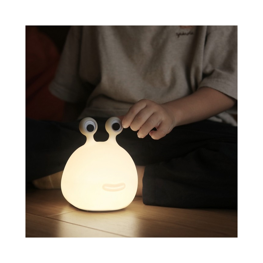 MegaLight - LED RGB Ljusreglerad uppladdningsbar barns beröring lampa MOMO MOON LED/5V