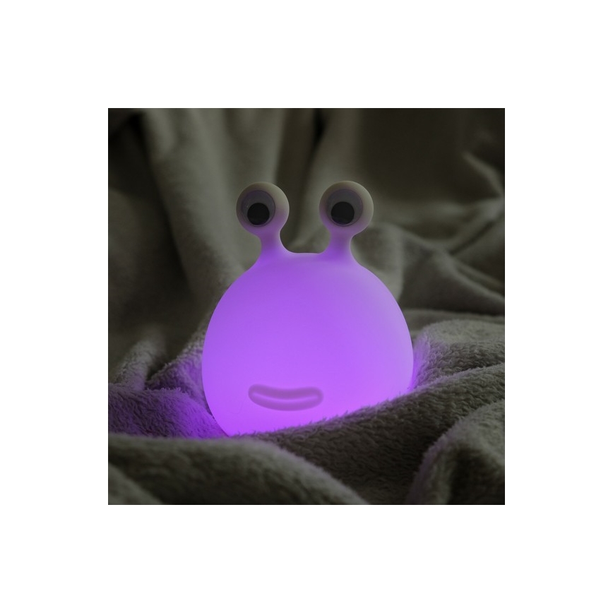 MegaLight - LED RGB Ljusreglerad uppladdningsbar barns beröring lampa MOMO MOON LED/5V