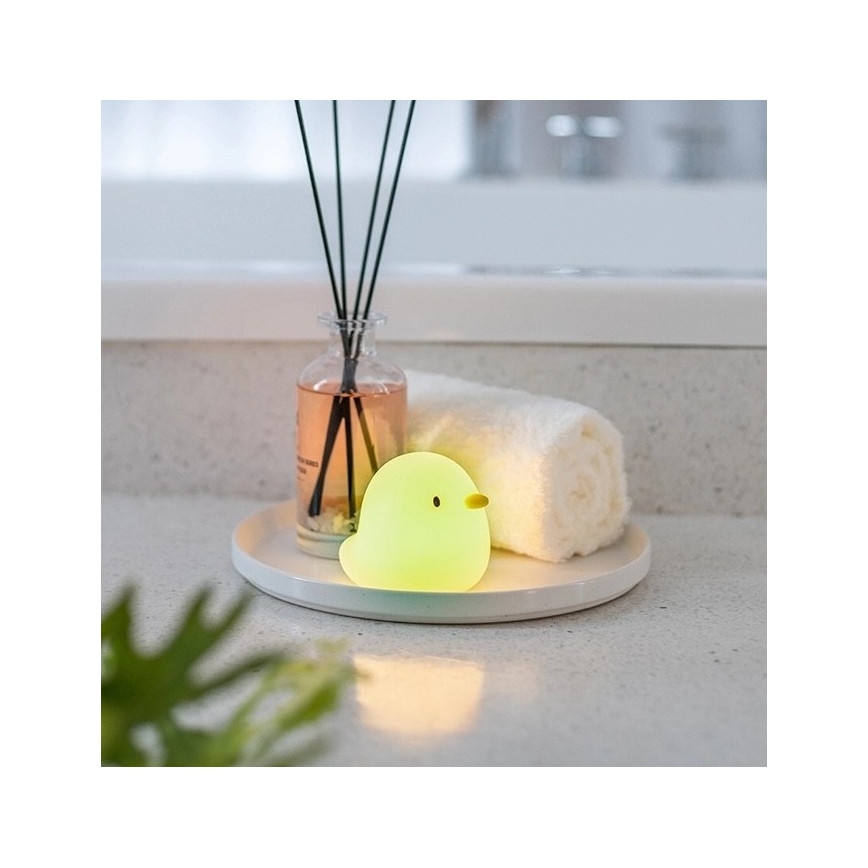 MegaLight - LED RGB Uppladdningsbar barns beröring badkarslampa SWIMMY DUCK LED/5V IP67