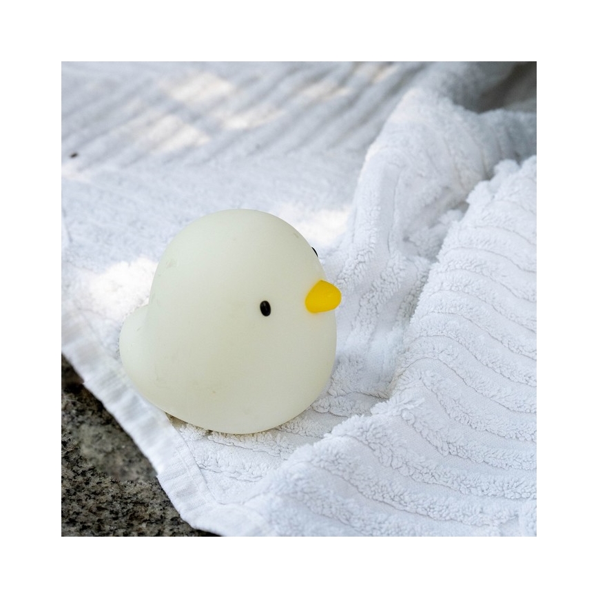 MegaLight - LED RGB Uppladdningsbar barns beröring badkarslampa SWIMMY DUCK LED/5V IP67