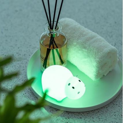 MegaLight - LED RGB Uppladdningsbar barns beröring badkarslampa SWIMMY HIPPO LED/5V IP67