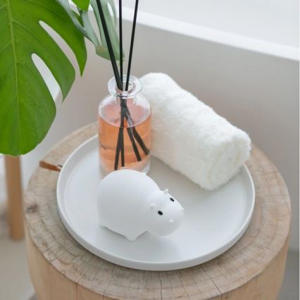 MegaLight - LED RGB Uppladdningsbar barns beröring badkarslampa SWIMMY HIPPO LED/5V IP67