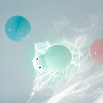 MegaLight - LED RGB Uppladdningsbar barns beröring badkarslampa SWIMMY HIPPO LED/5V IP67