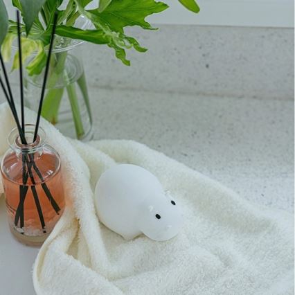 MegaLight - LED RGB Uppladdningsbar barns beröring badkarslampa SWIMMY HIPPO LED/5V IP67