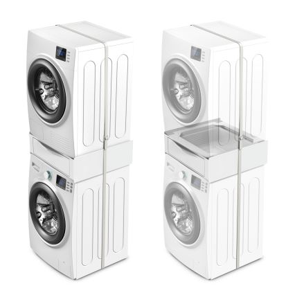 Meliconi 656112 - Mellanstycke för tvättmaskin och torktumlare med utdragbar förvaringslåda 28 l vit