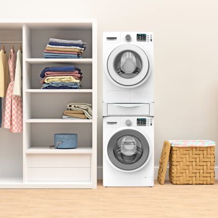 Meliconi 656112 - Mellanstycke för tvättmaskin och torktumlare med utdragbar förvaringslåda 28 l vit