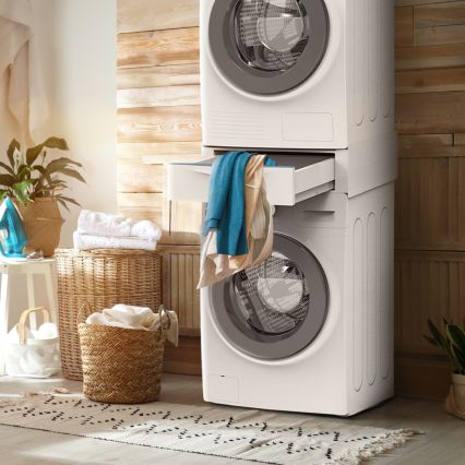 Meliconi 656112 - Mellanstycke för tvättmaskin och torktumlare med utdragbar förvaringslåda 28 l vit