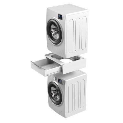 Meliconi 656112 - Mellanstycke för tvättmaskin och torktumlare med utdragbar förvaringslåda 28 l vit