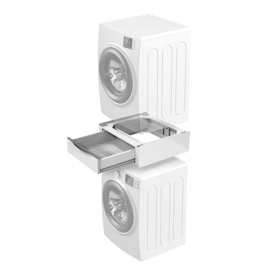 Meliconi 656112 - Mellanstycke för tvättmaskin och torktumlare med utdragbar förvaringslåda 28 l vit