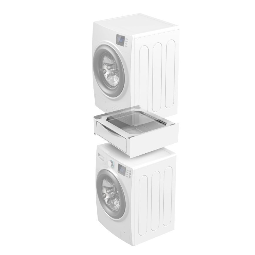 Meliconi 656112 - Mellanstycke för tvättmaskin och torktumlare med utdragbar förvaringslåda 28 l vit