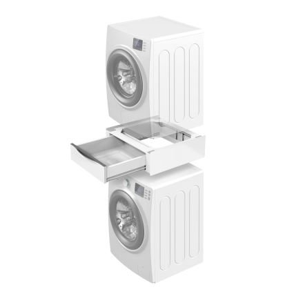 Meliconi 656112 - Mellanstycke för tvättmaskin och torktumlare med utdragbar förvaringslåda 28 l vit