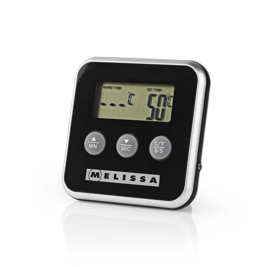 Melissa - Kötttermometer med digital display och timer 0–250 °C 1x AAA