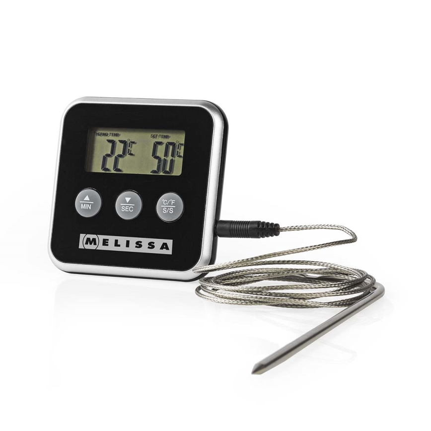 Melissa - Kötttermometer med digital display och timer 0–250 °C 1x AAA