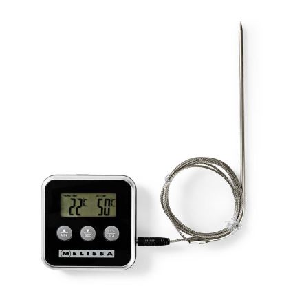 Melissa - Kötttermometer med digital display och timer 0–250 °C 1x AAA