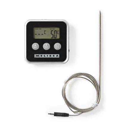 Melissa - Kötttermometer med digital display och timer 0–250 °C 1x AAA