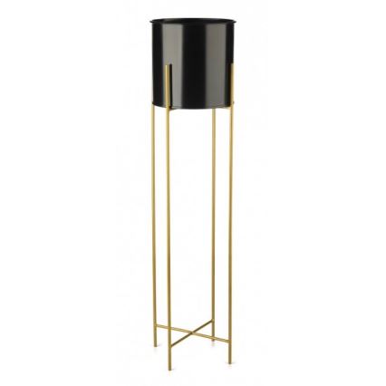 Metal flowerpot OSLO 95x17 cm svart/gyllene