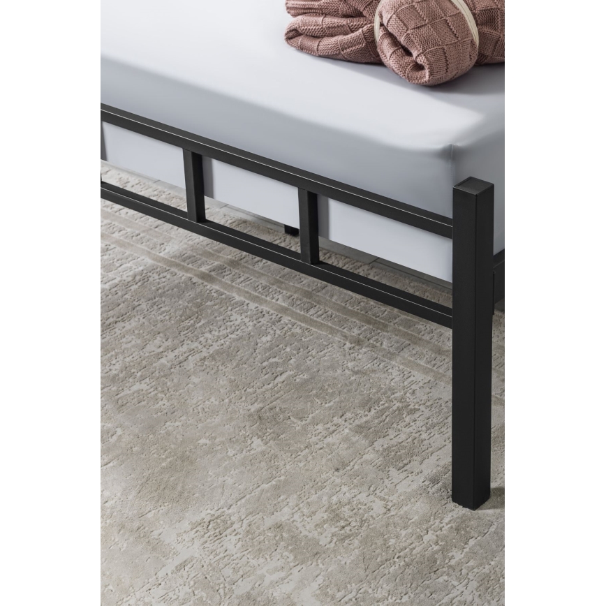 Metall dubbelsäng ORMEL 160x200 cm svart, maxbelastning 200 kg