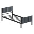 Metall enkelsäng LUNOR 90x200 cm, antracit, maxbelastning 120 kg