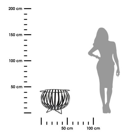 Metallkorg för ved KULA 35x46 svart