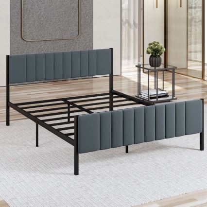 Metallsäng LUNOR 120x200 cm, antracitgrå, maxlast 120 kg