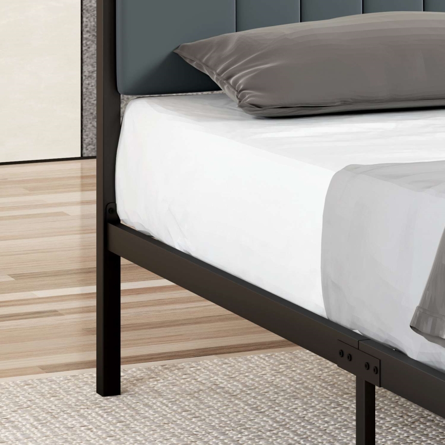 Metallsäng LUNOR 140x200 cm, antracit, maxbelastning 200 kg
